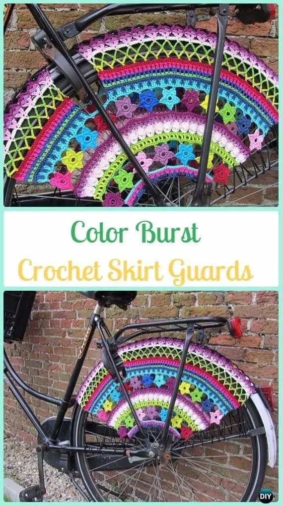 Color Burst Crochet Skirt Guards.