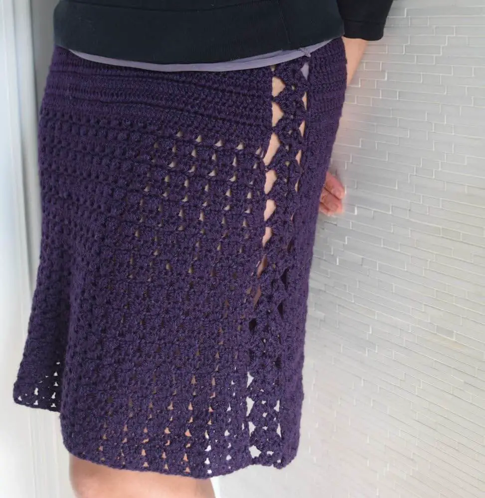 A-Line Women Crochet Skirt