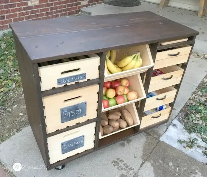 Wooden Crate Kitchen Island