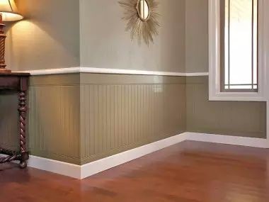 Half wall wood paneling makeover ideas.