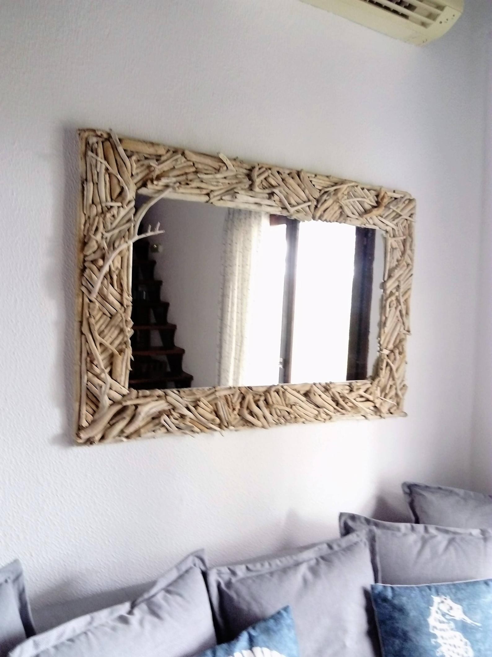 Driftwood mirrorwood wall art beach