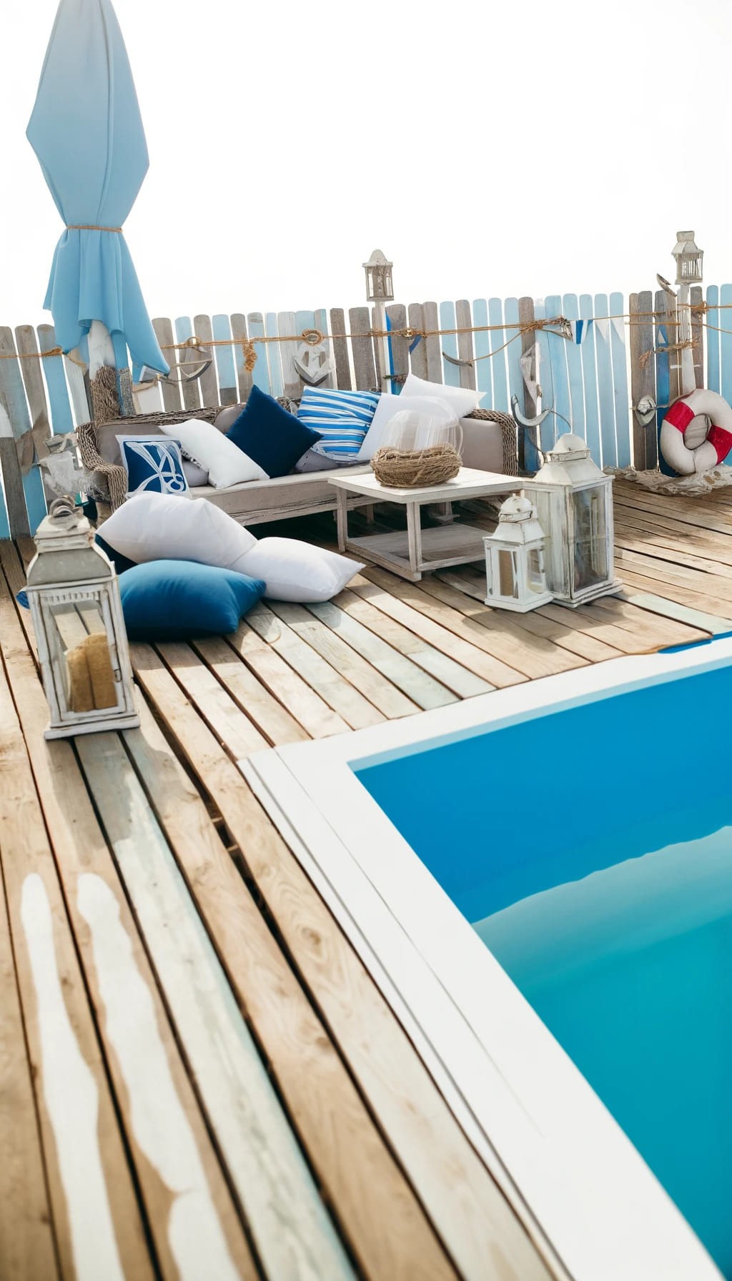 Coastal-themed Pool Deck