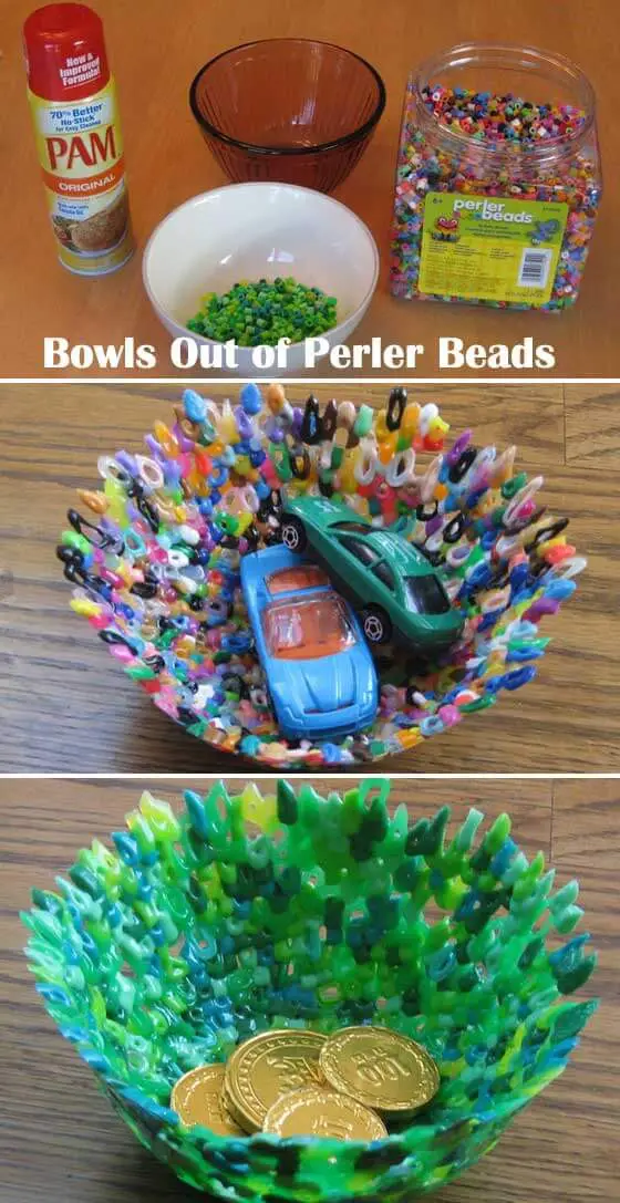 St. Patrick’s Day Kids Craft: Perler Bead Bowls