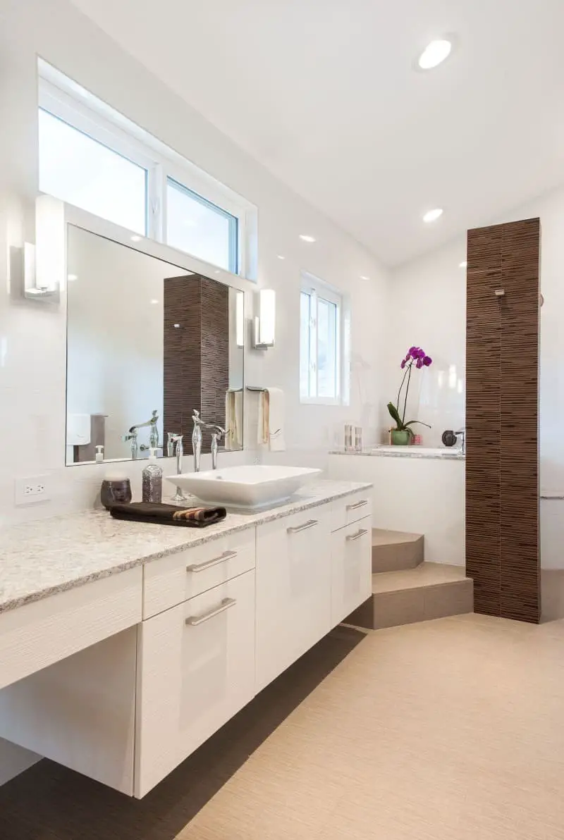 Frameless mirrors – these give a sleek and modern look to your bathroom and are very easy to clean