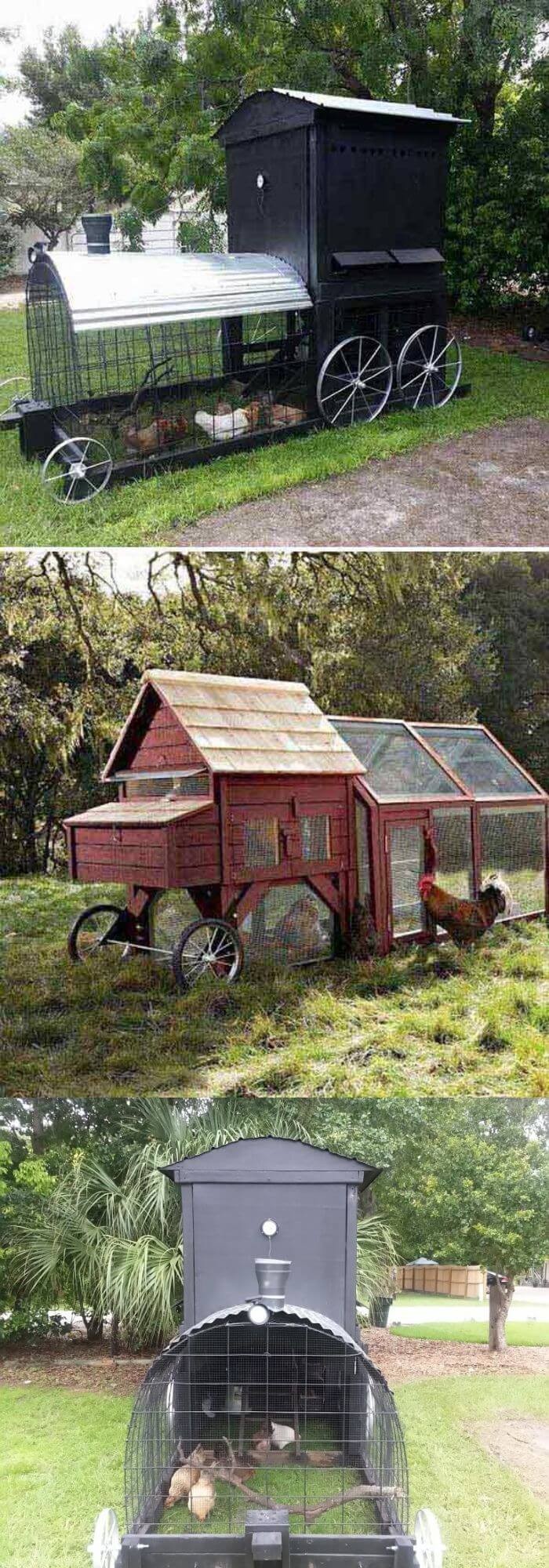 Carriage style chicken coop