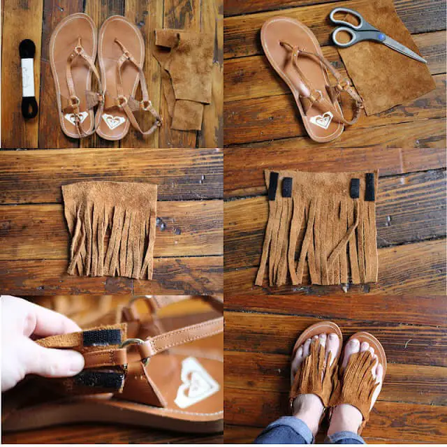 Leather Fringe Sandals