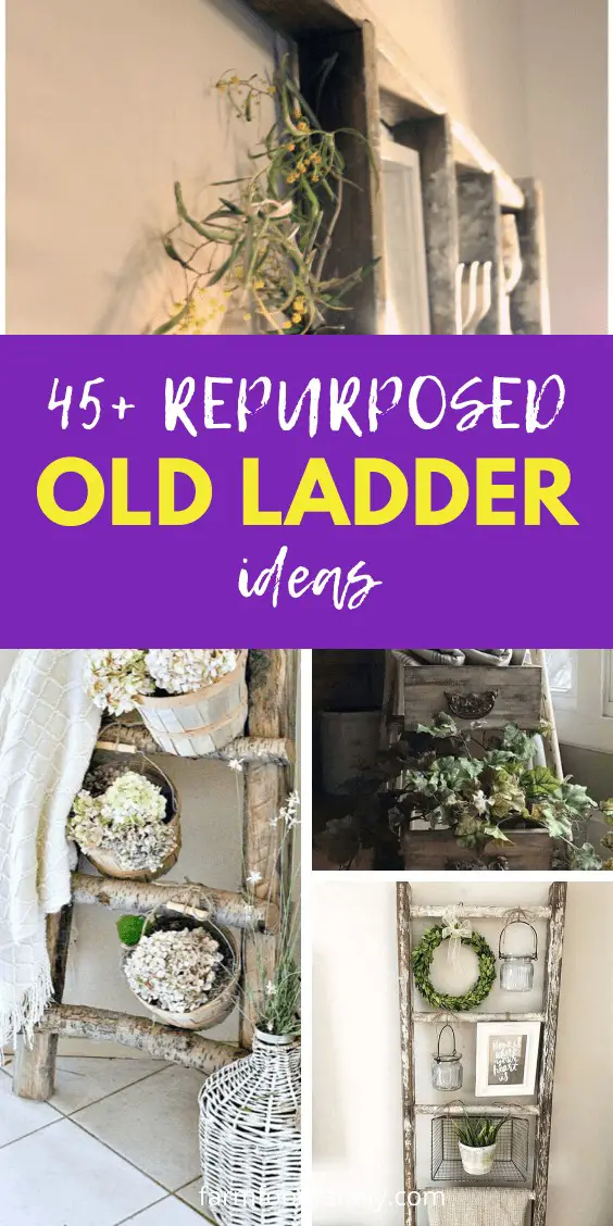 45+ Clever Repurposed Old Ladder Ideas