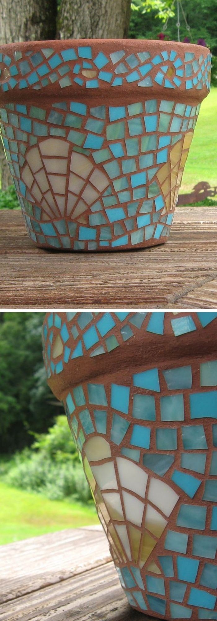 Using Shells on Plastic Flower Pots