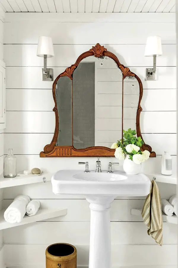 Pedestal Sink Ship Lap Bathroom