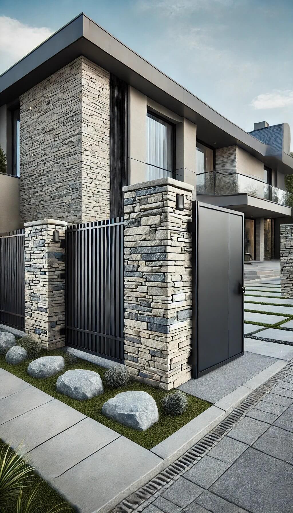 Modern Stone Fence