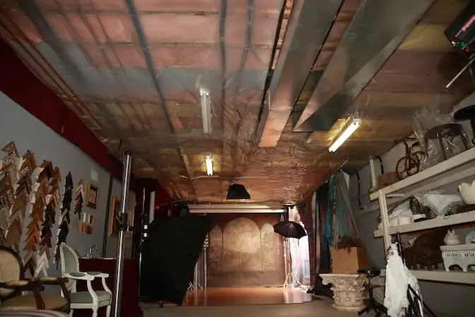 19) Fabric Basement Ceiling