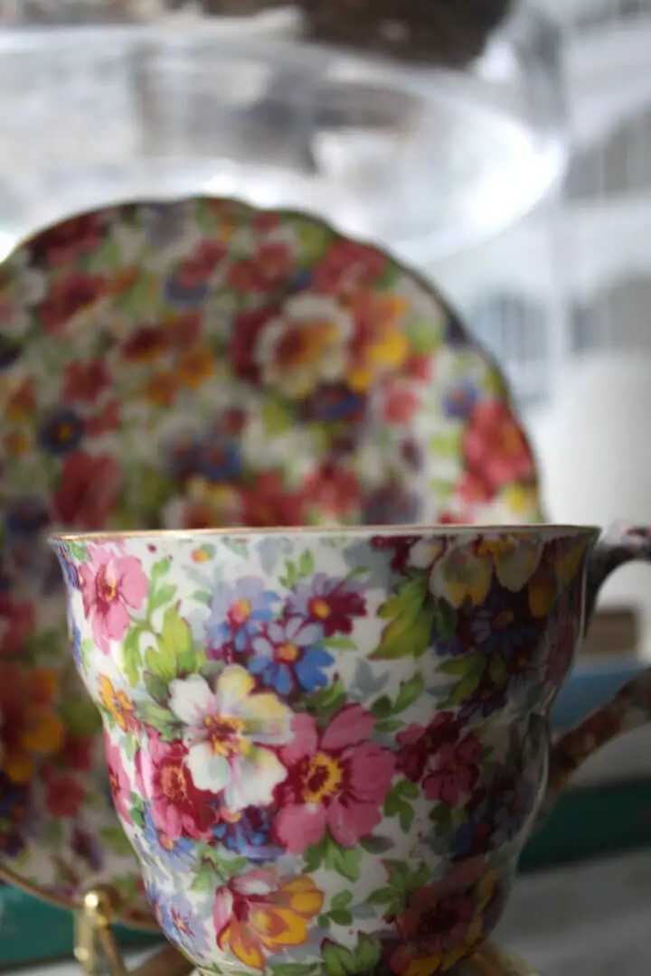 #8. China cup and saucer with a floral pattern