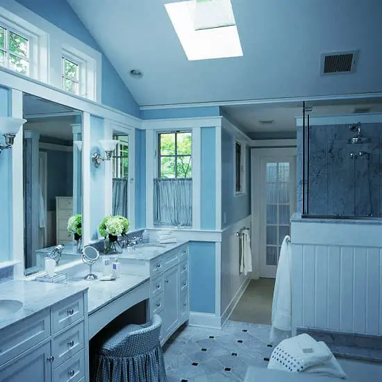 Sky blue bathroom