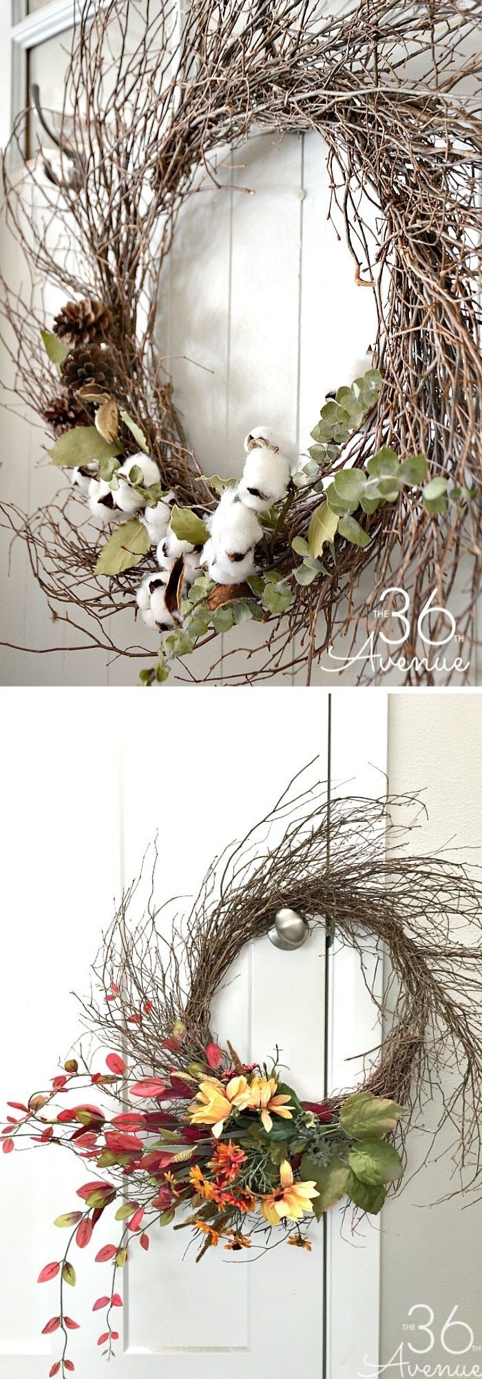 Farmhouse cotton wreath