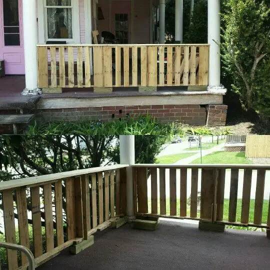 Pallet porch railing