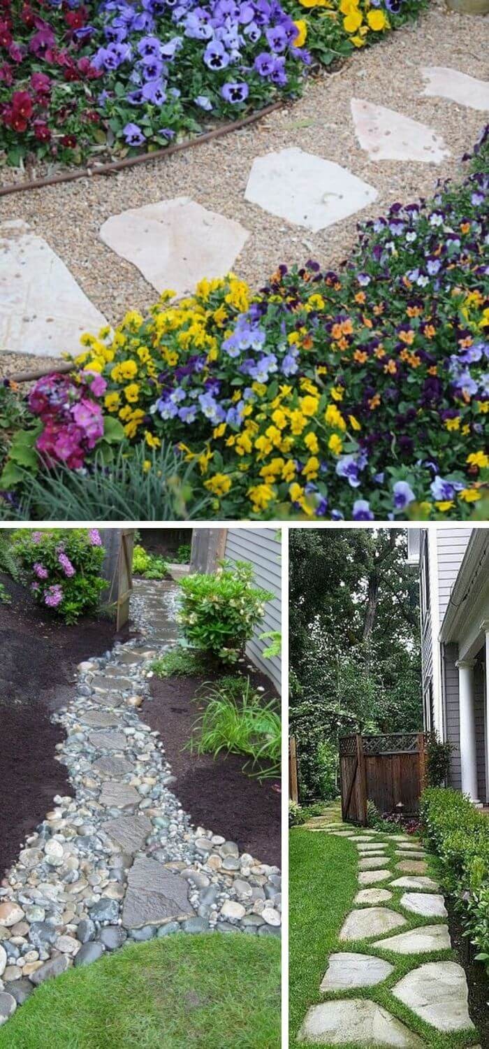 A Backyard with Stepping Stone pathways