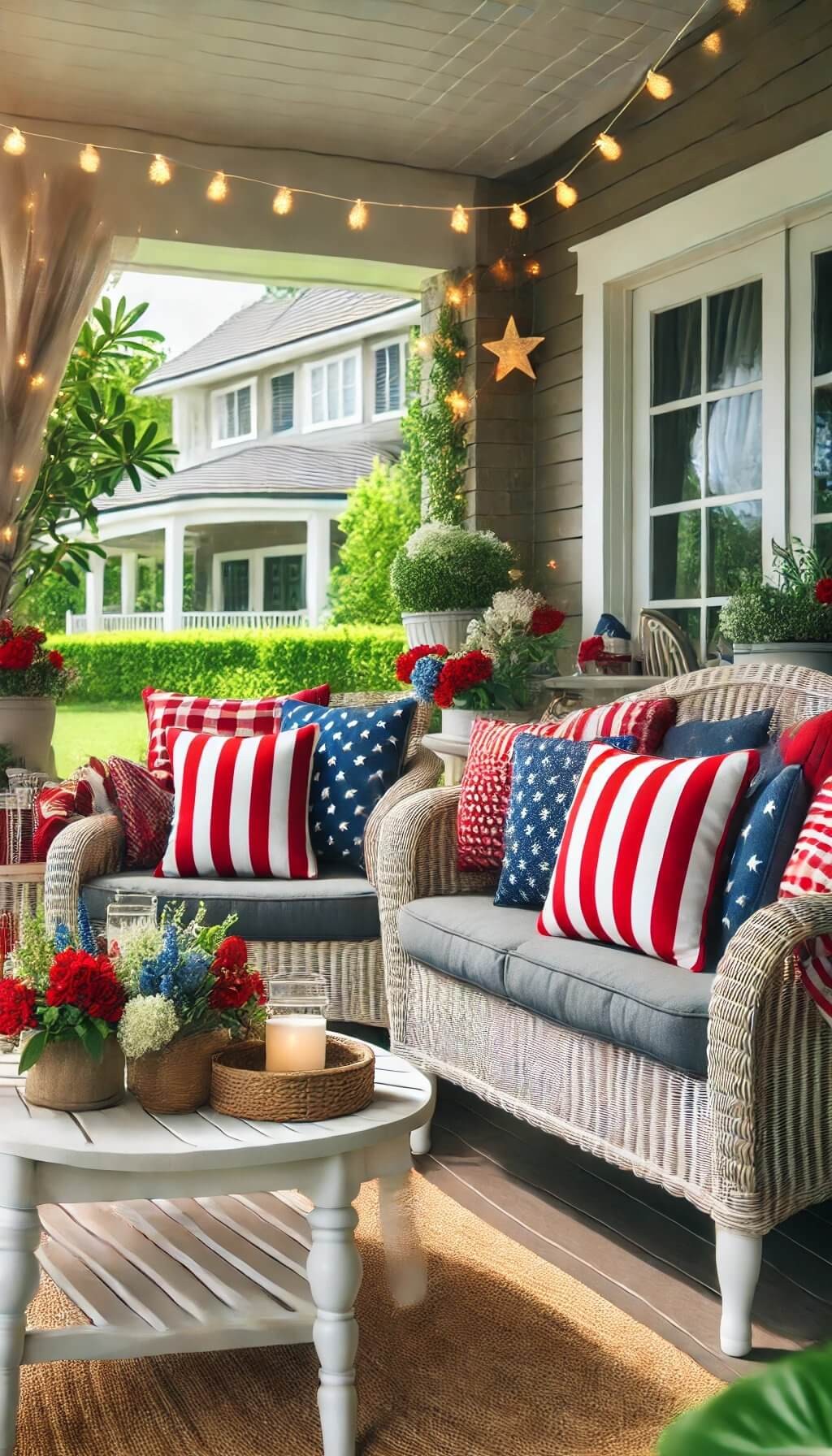 Red, White, and Blue Outdoor Pillows