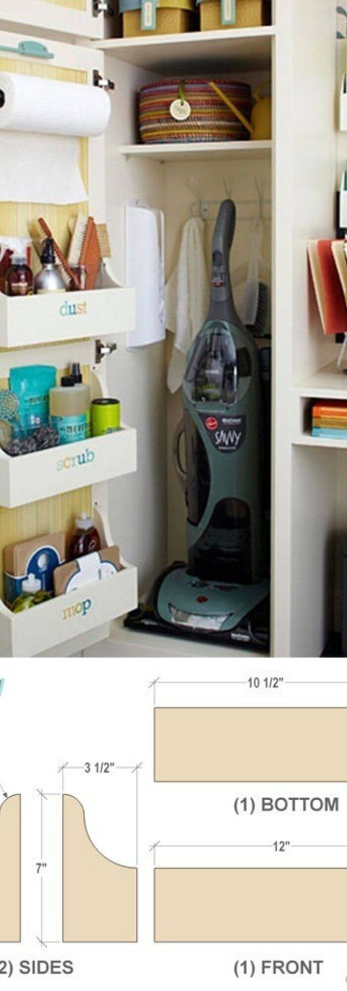 Cabinet door storage bin