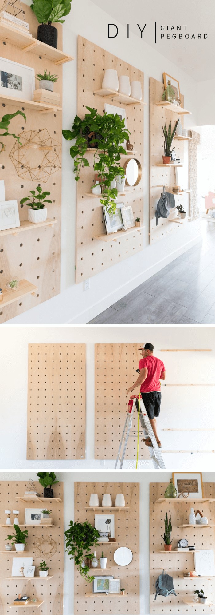 Giant Wooden Peg Board DIY