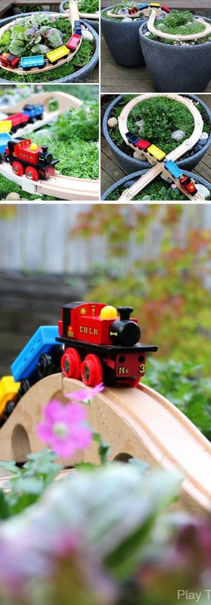 DIY wooden train table