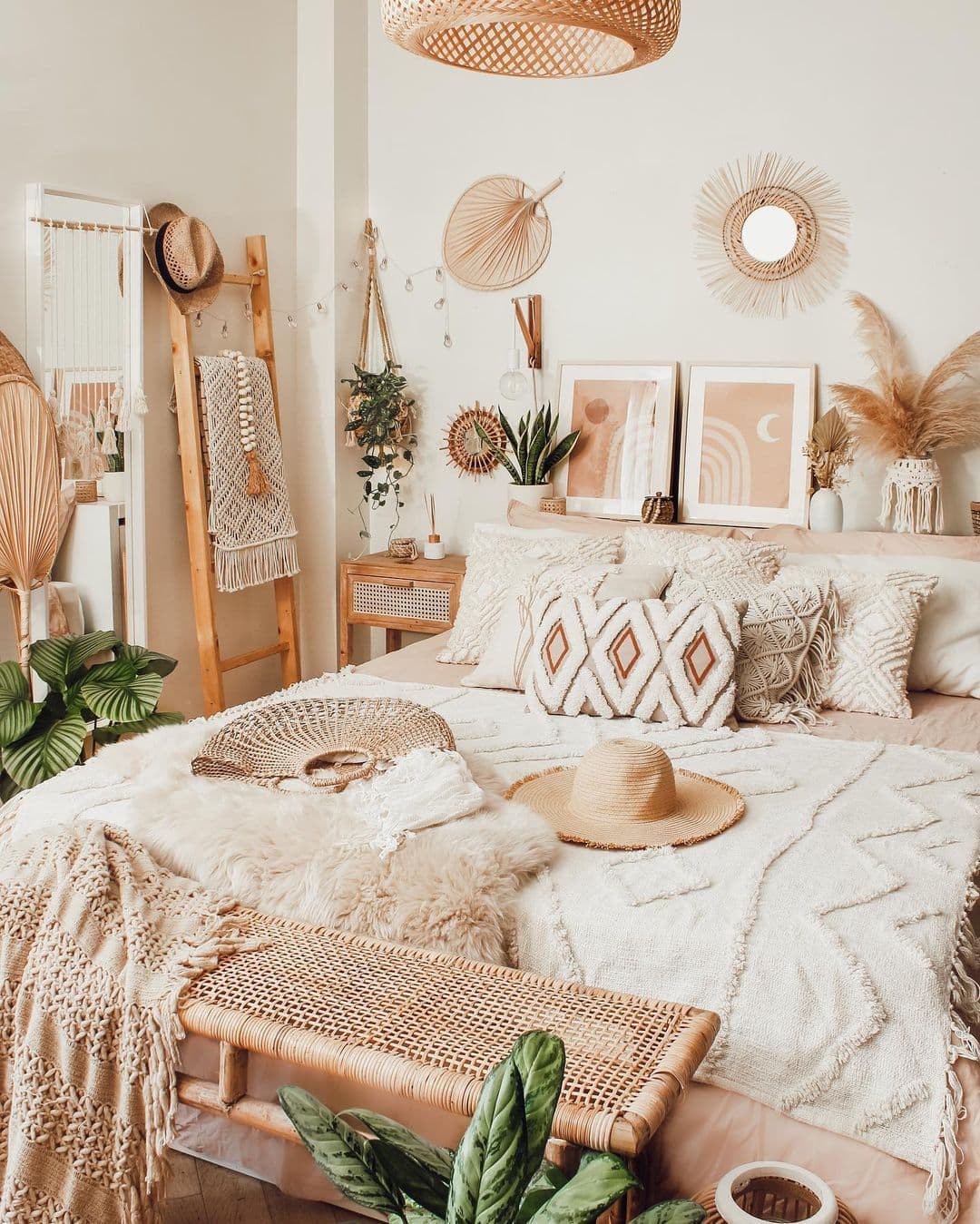 Aesthetic Bedroom With A Tribal Vibe