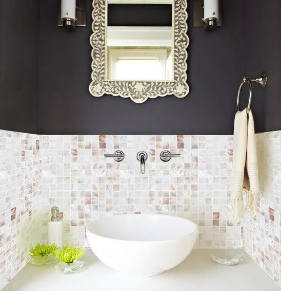 25+ Bathroom Wall Tile Ideas Using Mother of Pearl