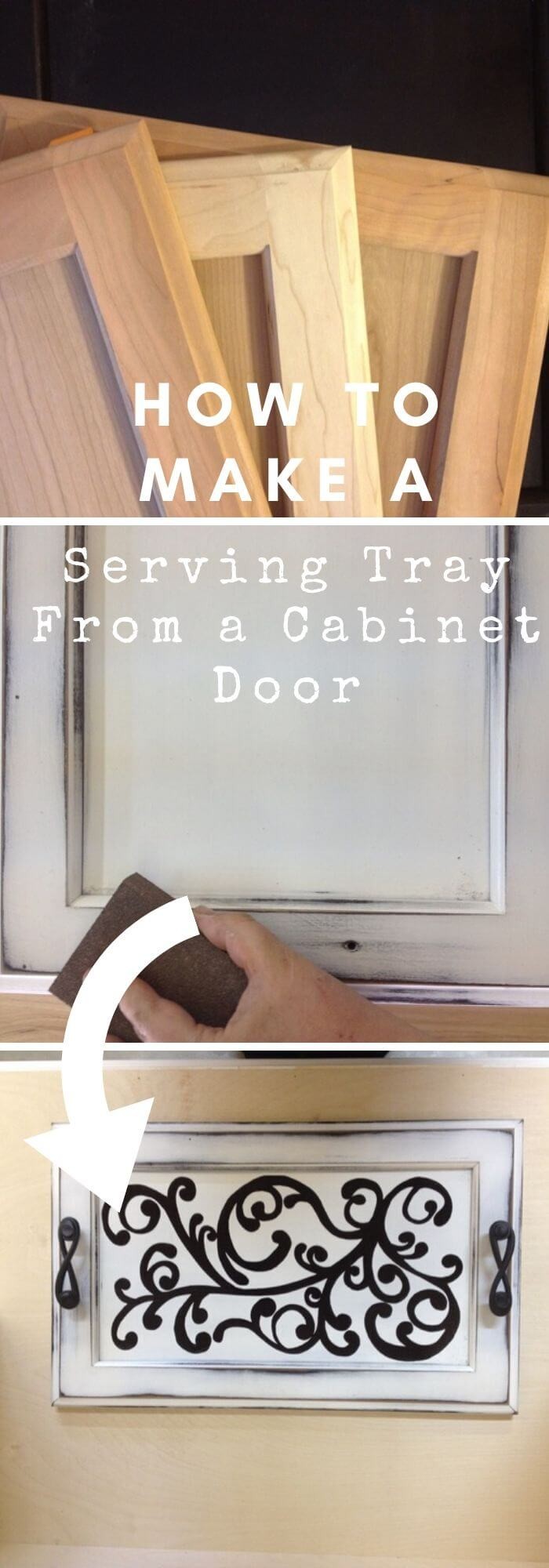 DIY Cabinet Door Serving tray