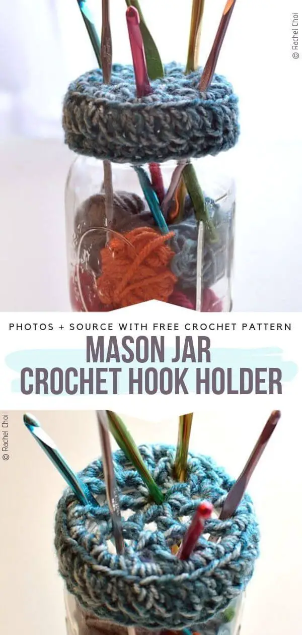 Mason Jar Crochet Hook Holder.