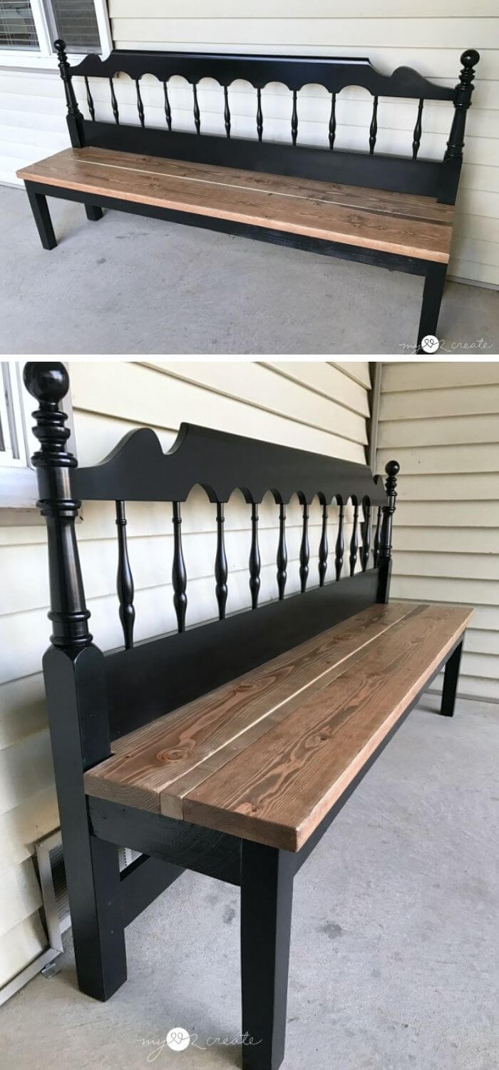 DIY headboard bench