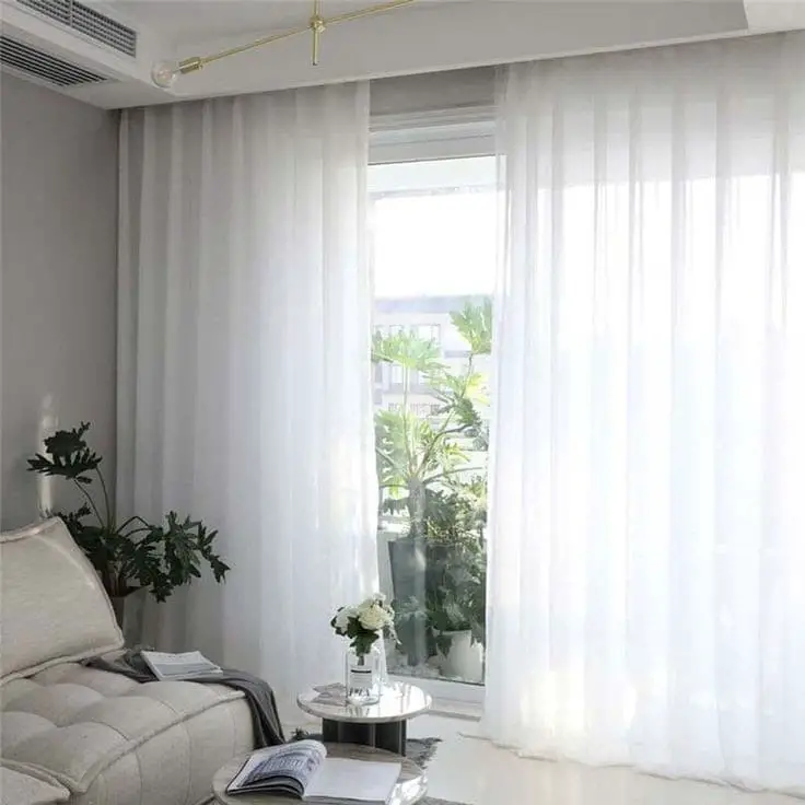 White sheer curtains