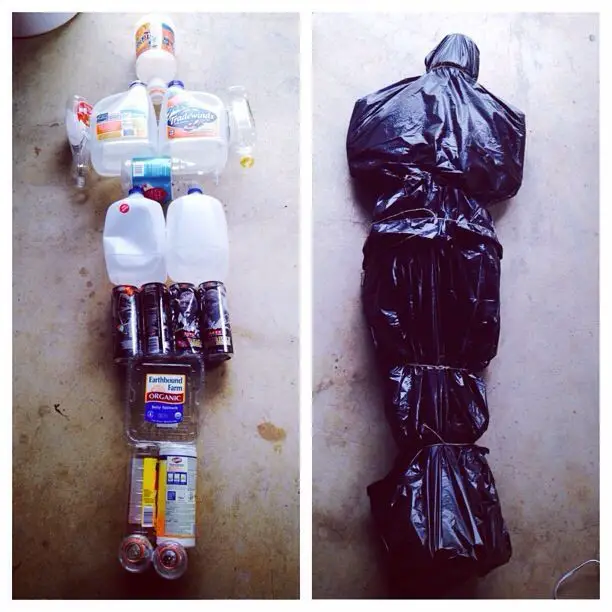 #4. Body bag from plastic bottles