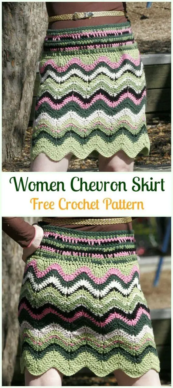 Chevron Skirt Free Crochet Pattern