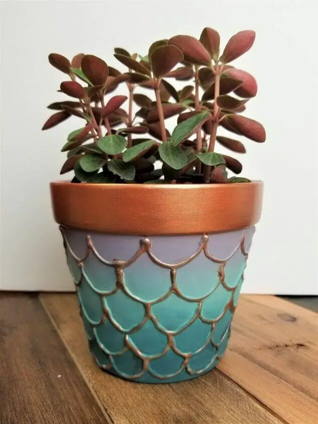 DIY Embossed Mermaid Planter