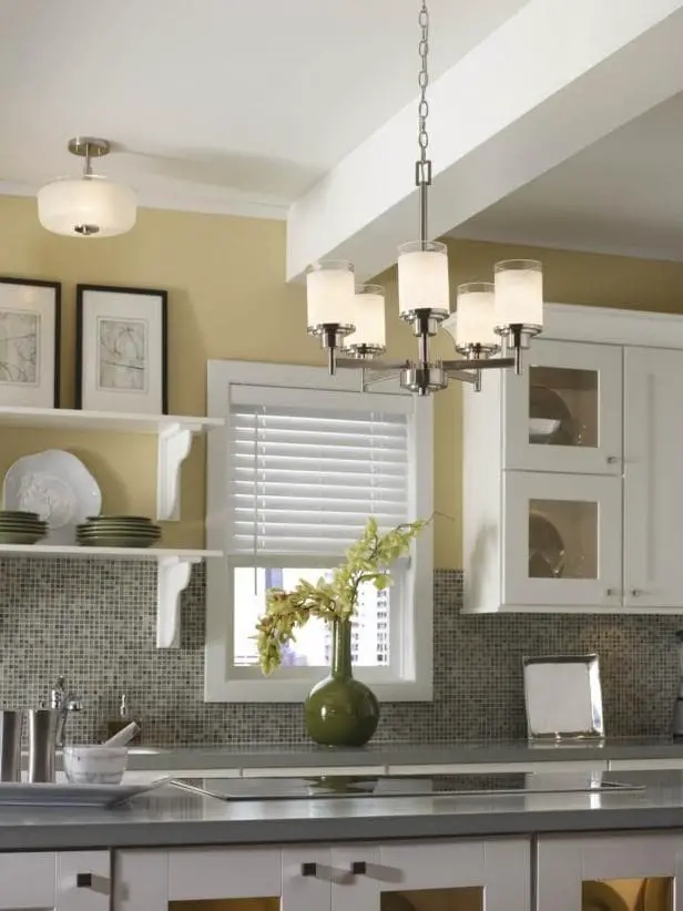 Pendant Light over a Kitchen Peninsula