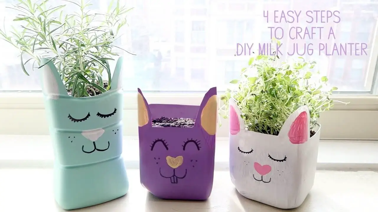 #10. DIY Milk Jug Planter