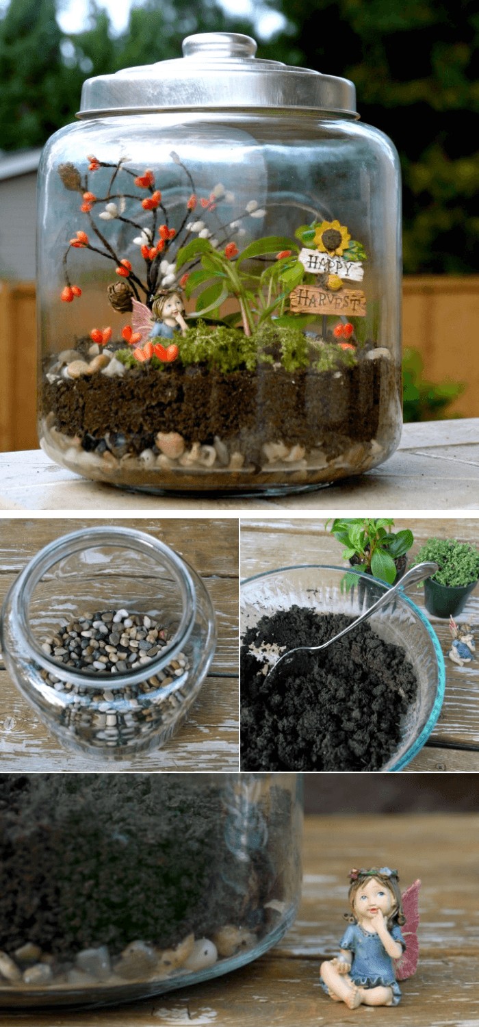 15+ Creative Mason Jar Fairy Garden Ideas