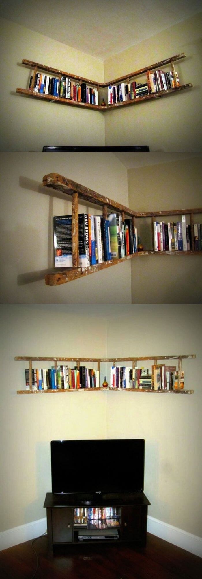 Old Ladder Into Bookshelf