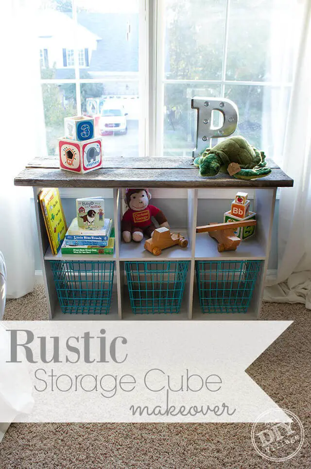 Rustic Storage Cube Makeover