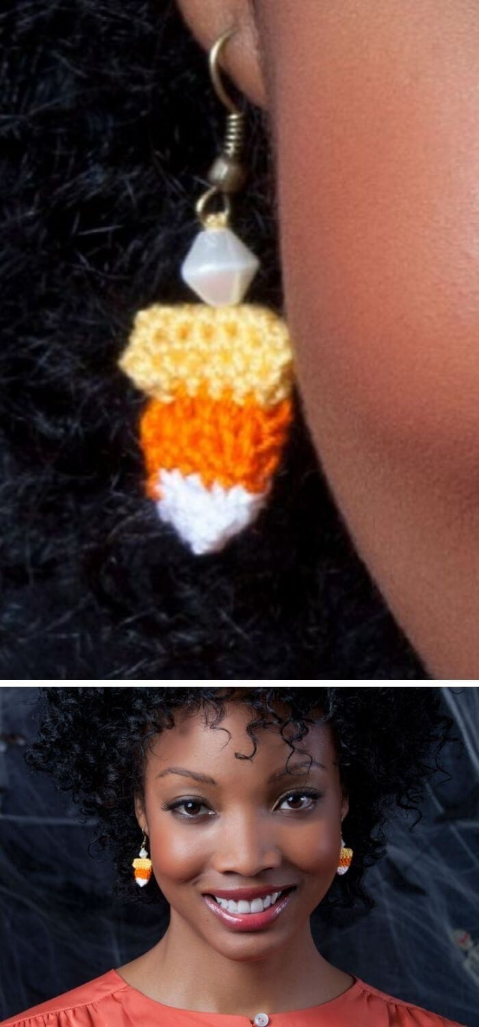 Candy corn earring