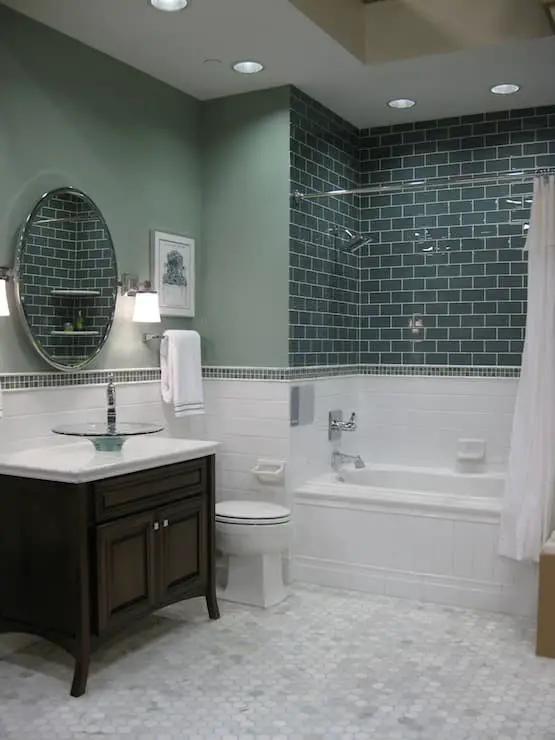 Grey and Green Bathroom