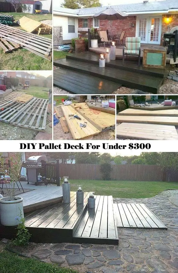 Wooden pallet deck