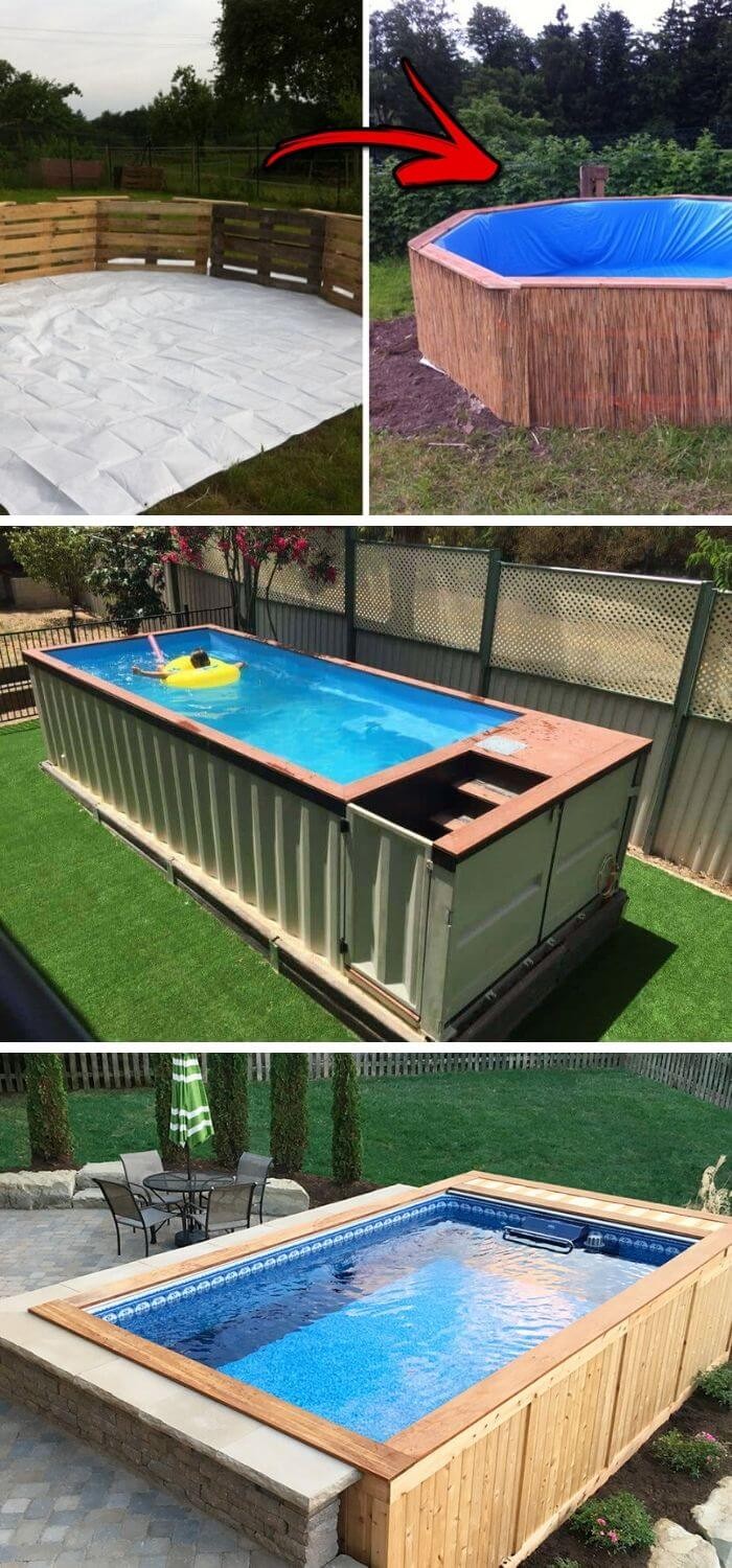 A Backyard with a Budget Swimming Pool