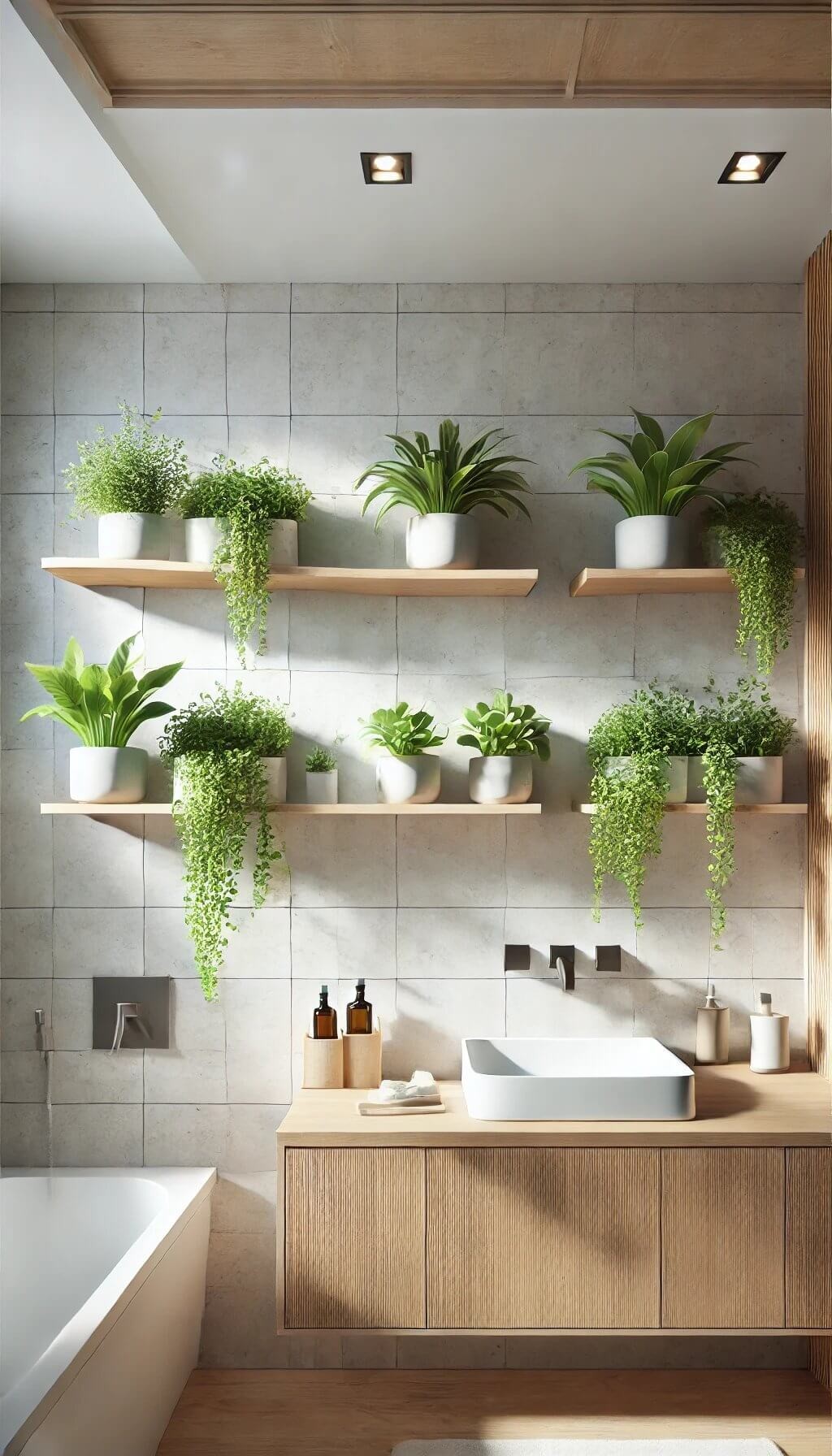 Floating Shelves with Plants