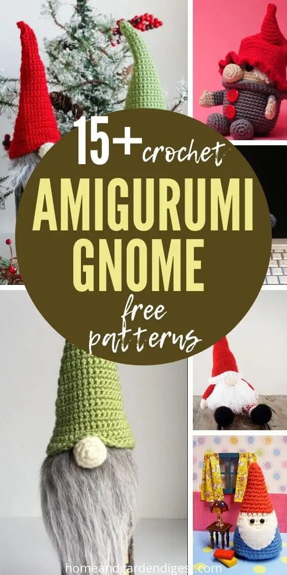 15 Amigurumi Gnome Toy Softies Crochet Patterns