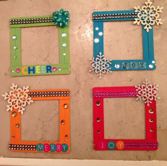 #1. Xmas Popsicle stick frames