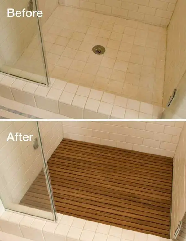 Adding teak wood to bathroom floor