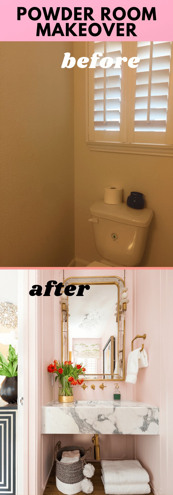 #12. Parisian Eclectic Powder Room Makeover