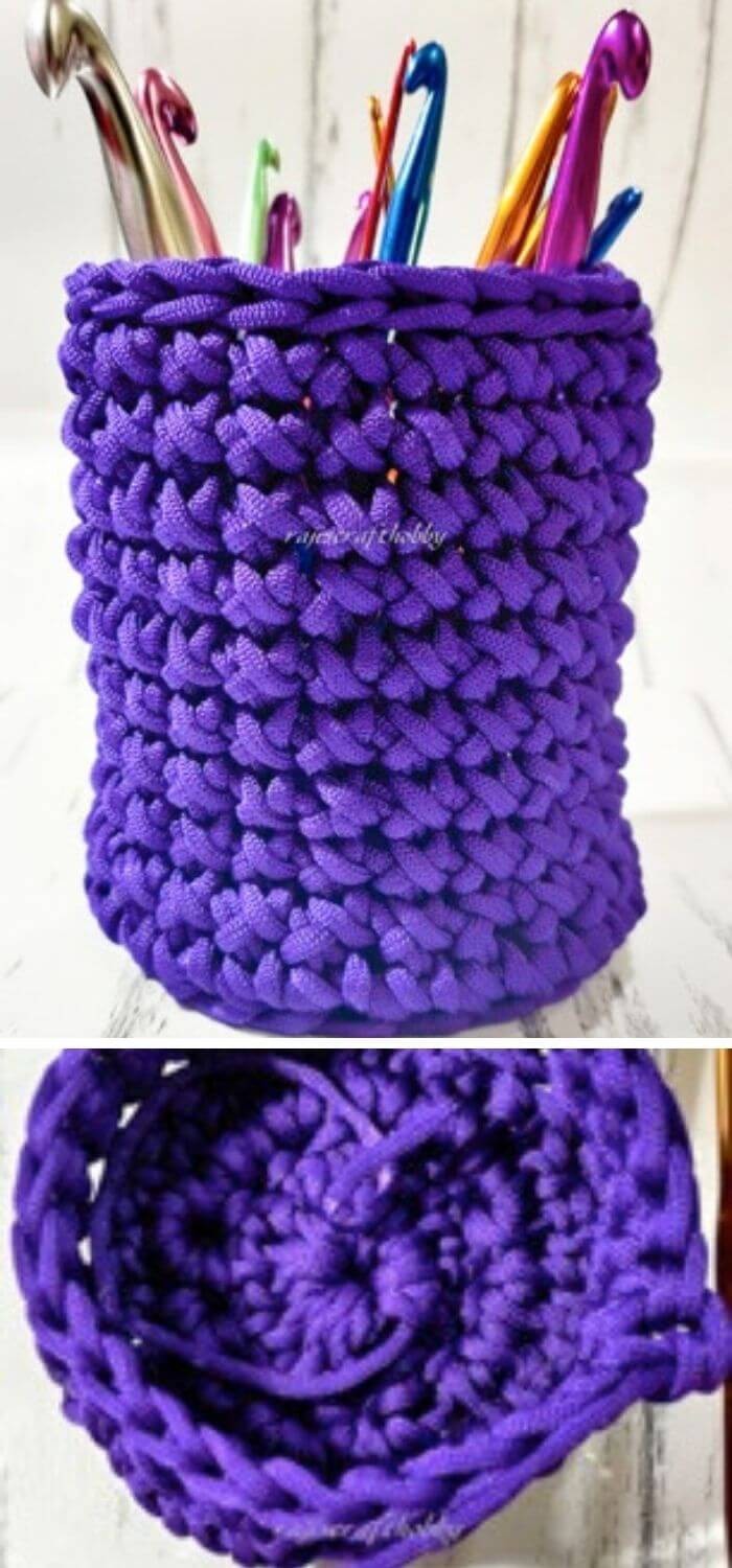 Macramé cord basket