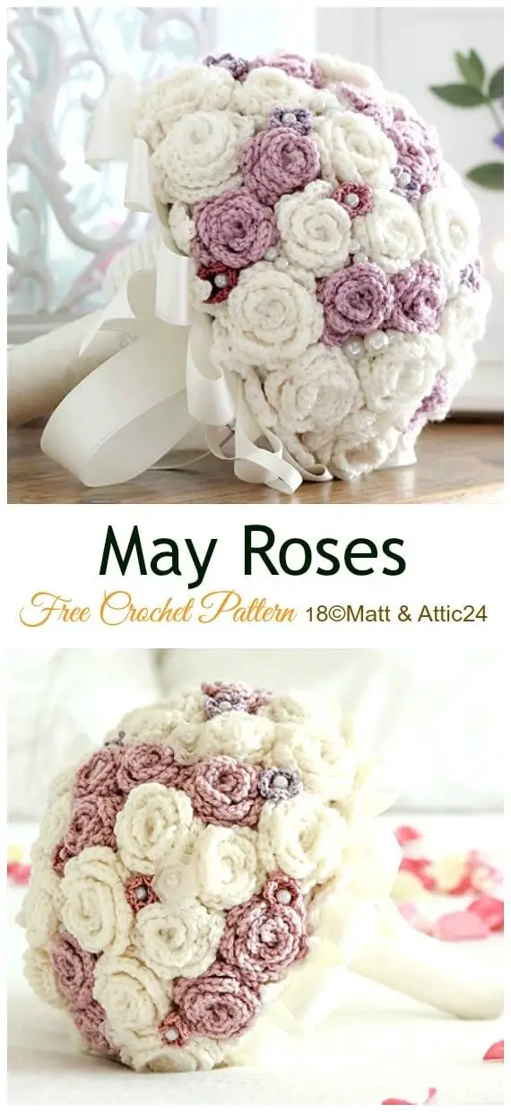 3D Crochet May Roses