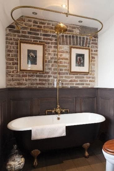 Sophisticated dark wood wainscoting